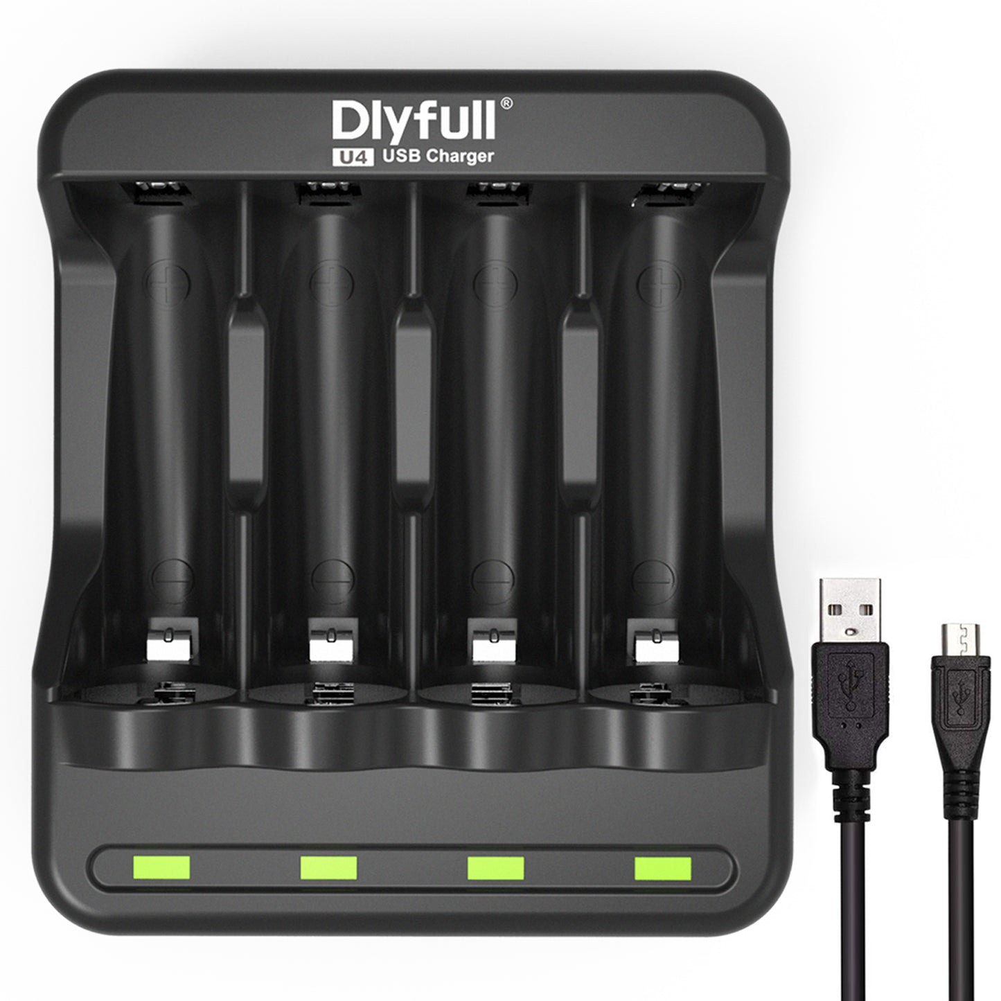 Dlyfull U4 4 Bays USB Charger For Ni-MH/CD Batteries For 1.2V AA AAA Batteries