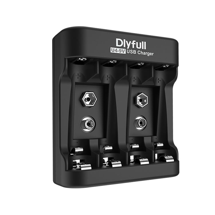 Dlyfull U4-9V 4 Bays USB Charger For 1.2V Ni-MH/CD and 9V Size Batteries
