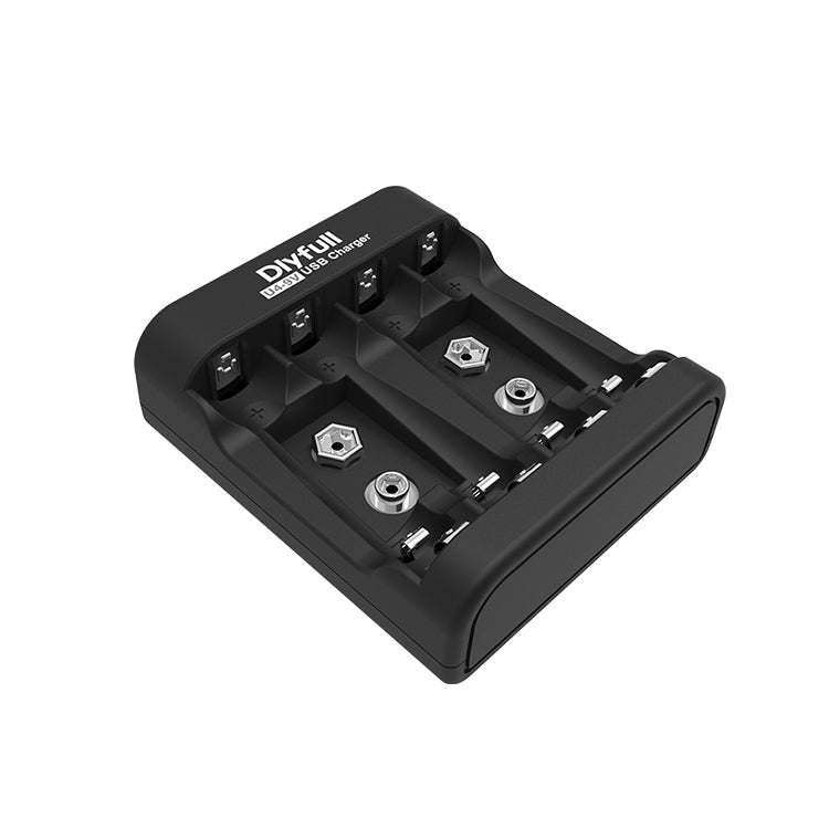 Dlyfull U4-9V 4 Bays USB Charger For 1.2V Ni-MH/CD and 9V Size Batteries