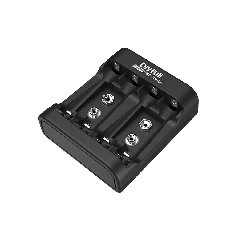 Dlyfull U4-9V 4 Bays USB Charger For 1.2V Ni-MH/CD and 9V Size Batteries