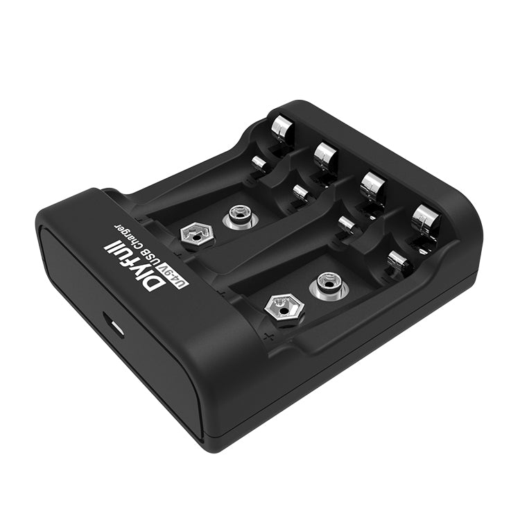 Dlyfull U4-9V 4 Bays USB Charger For 1.2V Ni-MH/CD and 9V Size Batteries
