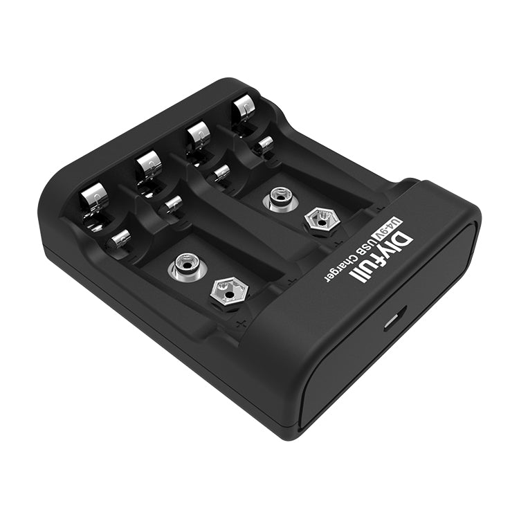 Dlyfull U4-9V 4 Bays USB Charger For 1.2V Ni-MH/CD and 9V Size Batteries