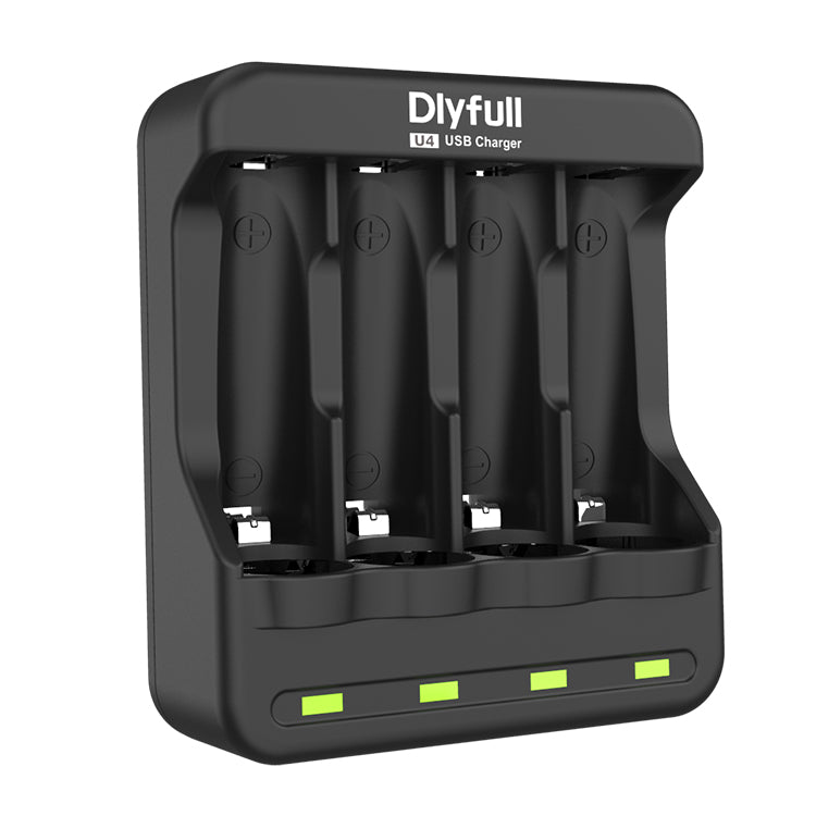 Dlyfull U4 4 Bays USB Charger For Ni-MH/CD Batteries For 1.2V AA AAA Batteries