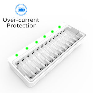 Dlyfull U12 12 Bays USB Charger for Ni-MH/CD Batteries 1.2V AA AAA Batteries