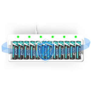 Dlyfull U12 12 Bays USB Charger for Ni-MH/CD Batteries 1.2V AA AAA Batteries