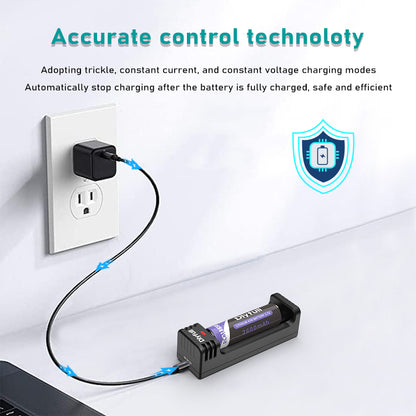 Dlyfull U1B 1 Bay USB Li-ion Battery Charger For 10340 18650 26650 Batteries etc.