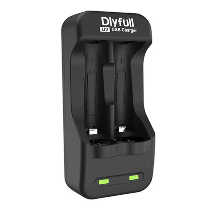 Dlyfull U2 2 Bays USB Ni-MH/CD Battery Charger For 1.2V Ni-MH/CD AA AAA Batteries