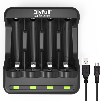 Dlyfull U4 4 Bays USB Charger For Ni-MH/CD Batteries For 1.2V  AA AAA Batteries