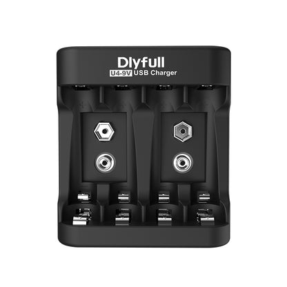 Dlyfull U4-9V 4 Bays USB Charger For 1.2V Ni-MH/CD  and 9V Size Batteries