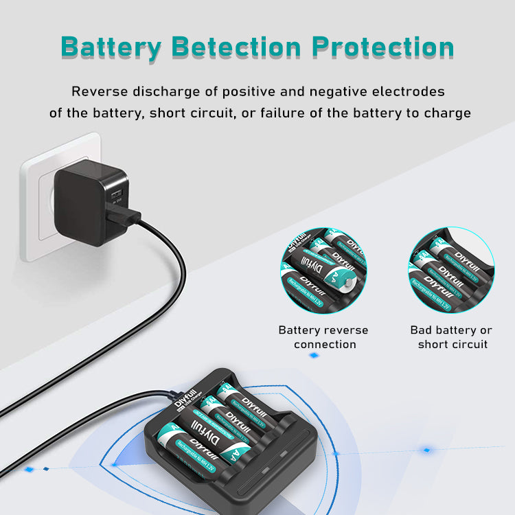 Dlyfull U4-L 4 Bays 1.2V Ni-MH/CD AA AAA Battery Charger