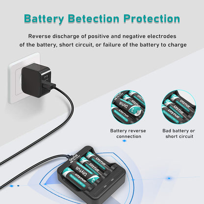 Dlyfull U4-L 4 Bays 1.2V Ni-MH/CD AA AAA Battery Charger