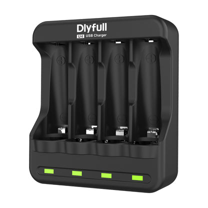 Dlyfull U4 4 Bays USB Charger For Ni-MH/CD Batteries For 1.2V  AA AAA Batteries