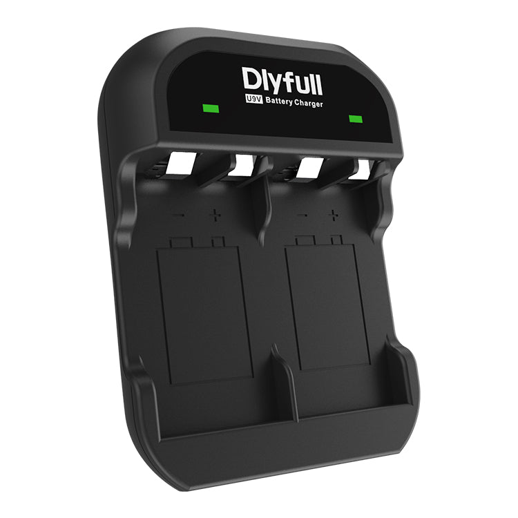 Dlyfull U9V 2 Bays USB 9V Battery Charger For Ni-MH/Ni-CD/Li-ion/LiFePO4 9V Batteries