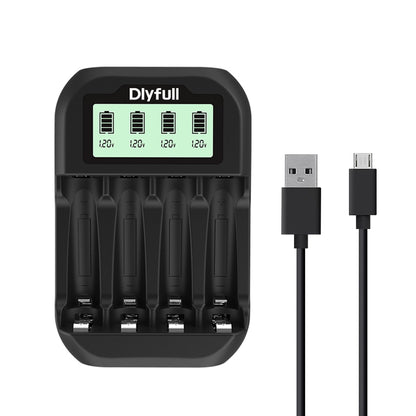 Dlyfull UN4 4 Bays USB Smart Charger For Ni-MH/CD Batteries