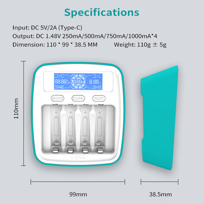 Dlyfull UT1 battery charger USB charger Ni-MH charger for AA AAA batteries with LCD display capacity test function