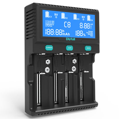 Dlyfull Smart A4 6 slots Universal Ni-MH Li-ion LiFePO4 Battery Charger with Discharge Test Function