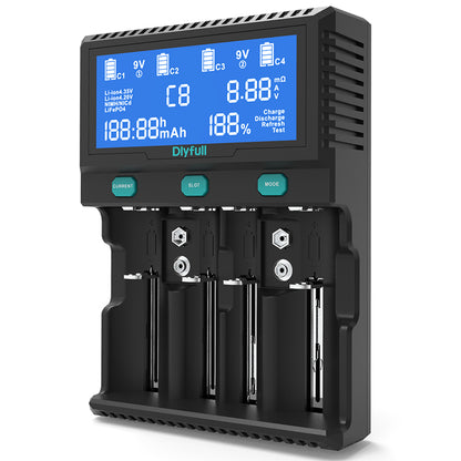 Dlyfull Smart A4 6 slots Universal Ni-MH Li-ion LiFePO4 Battery Charger with Discharge Test Function