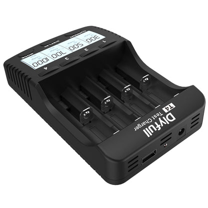 Dlyfull T4 4 Slots Universal Battery Charger with USB output Test Refresh Discharge function